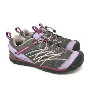 KEEN Womens Athletic Shoes Gray Lilac Cross Training Low Top Bungee Lace Up 6